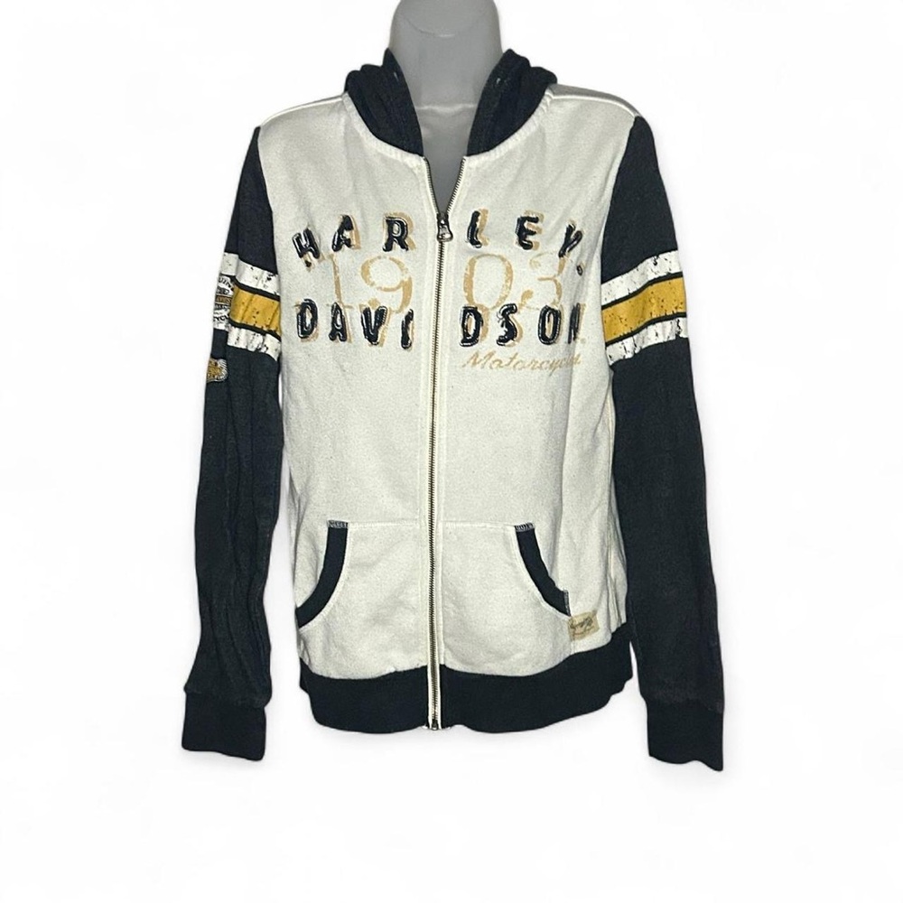 Harley-Davidson Black and White Zip-Up Jacket